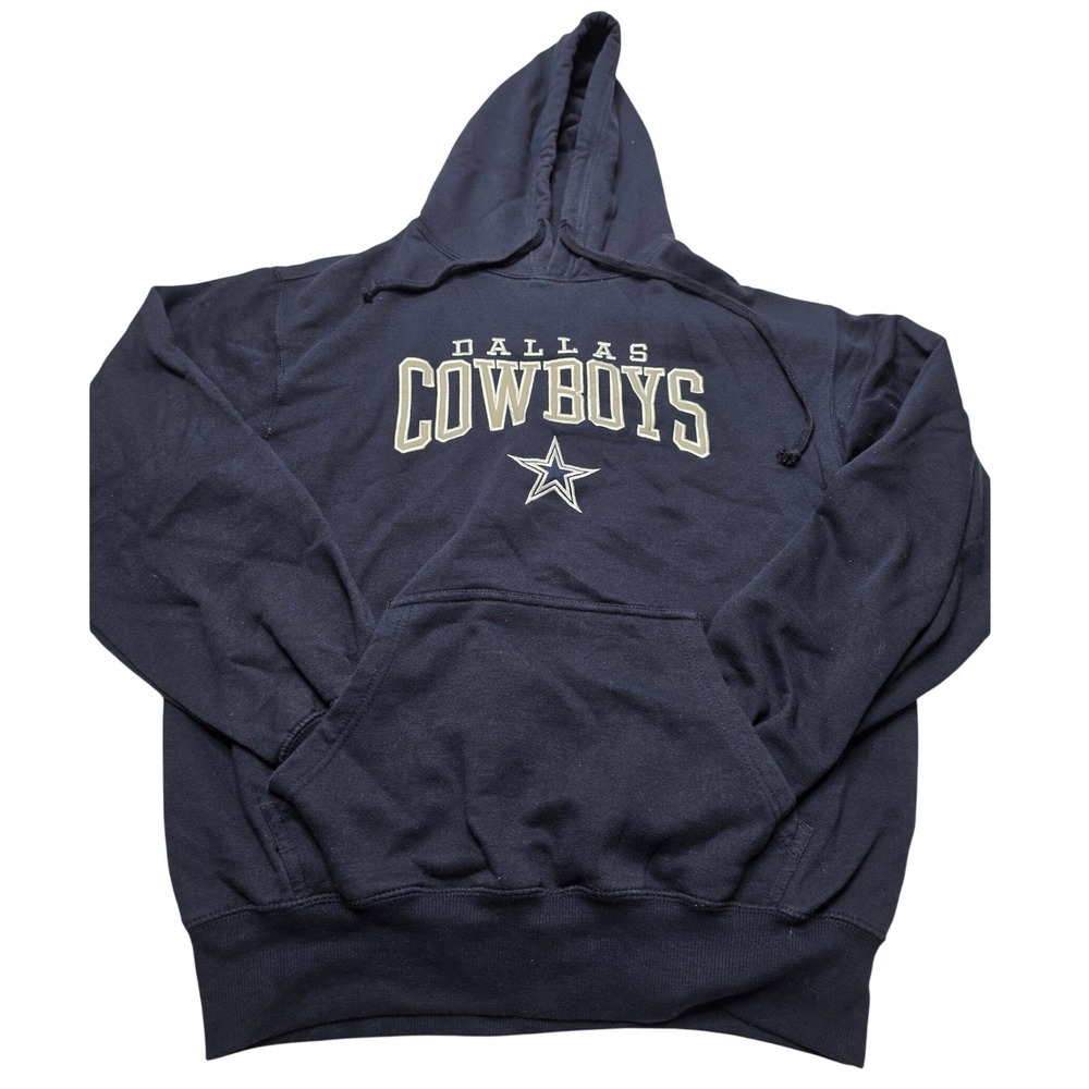 Dallas Cowboys Authentic Mens Navy Blue Pullover Hoodie Sweatshirt Large DC8043M